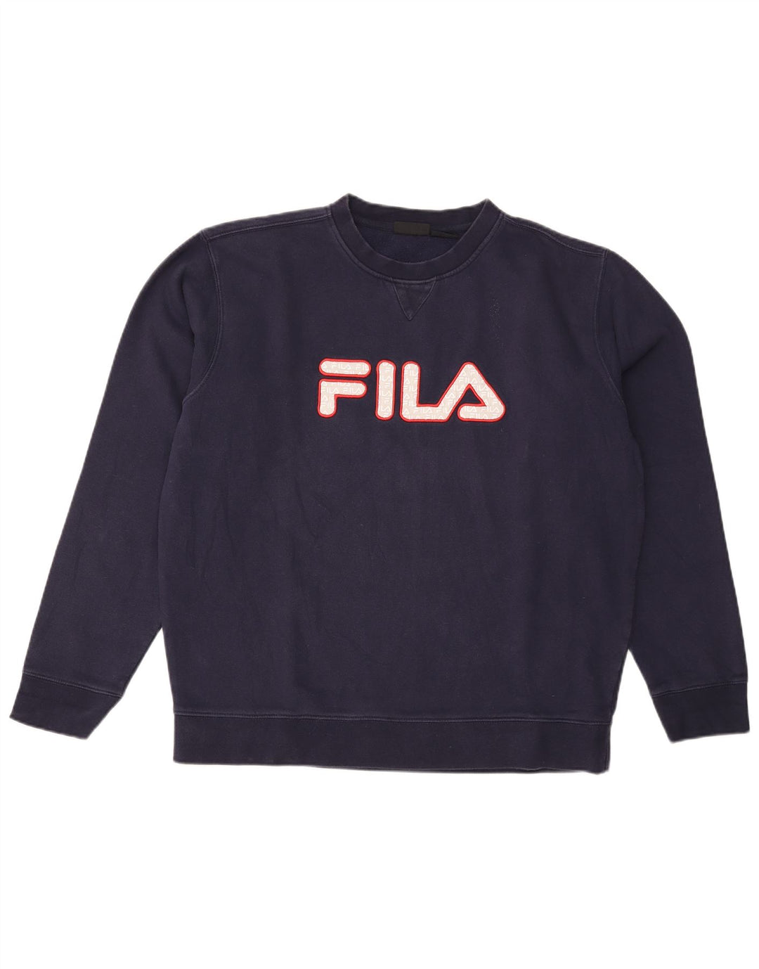 Мужской свитшот с рисунком Fila XL, темно-синий, хлопок