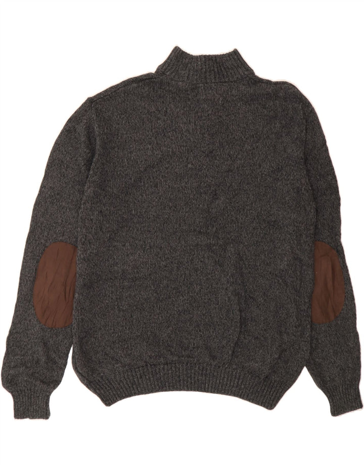 CHAPS Mens Button Neck Jumper Sweater XL Grey Cotton Vintage Chaps and Second-Hand Chaps from Messina Hembry 