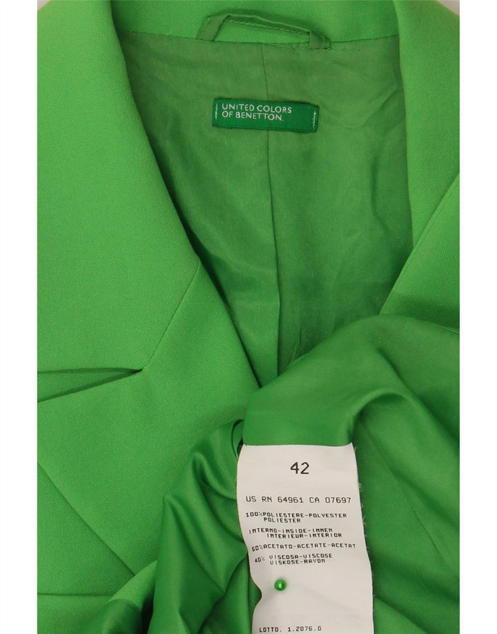 Женский пиджак Benetton с 3 пуговицами IT 42, средний зеленый полиэстер