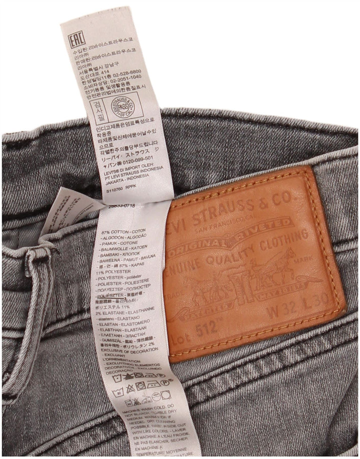 Мужские зауженные джинсы Levi's 512 W32 L30 серые, хлопок