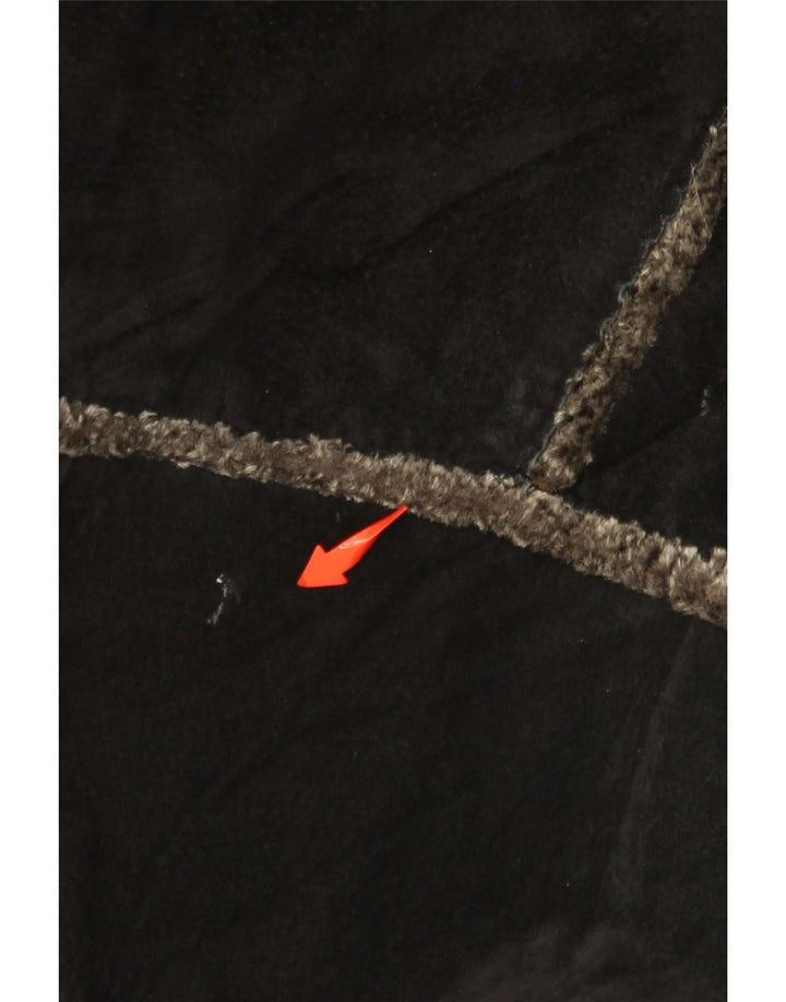 Мужская замшевая куртка с капюшоном GIORGIO MOBIANI UK 44 2XL, черная кожа