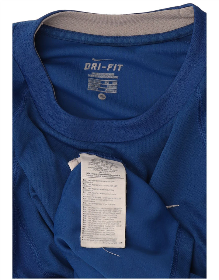 Женский топ с длинным рукавом Nike Dri Fit UK 20/22 XL, синий полиэстер