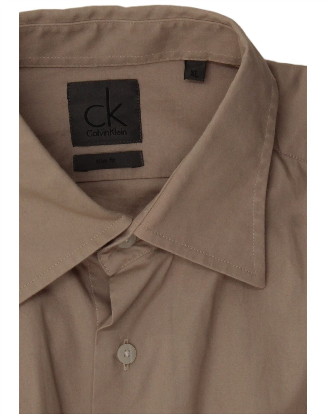 Мужская рубашка приталенного кроя CALVIN KLEIN XL бежевая