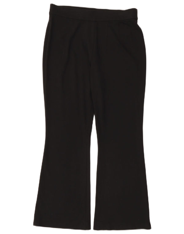 Marks & Spencer Womens Flare Casual Trousers UK 12 Medium W32 L28 Black
