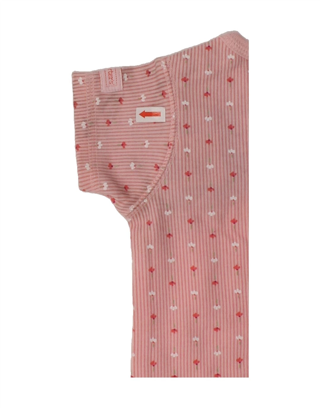 VINTAGE Baby Girls Bodysuit 6-9 Months Pink Floral Cotton | Vintage Vintage | Thrift | Second-Hand Vintage | Used Clothing | Messina Hembry 