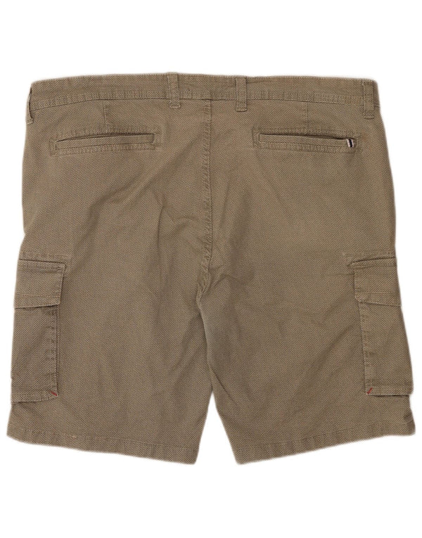 VINTAGE Mens Cargo Shorts W42 2XL Khaki Spotted Cotton