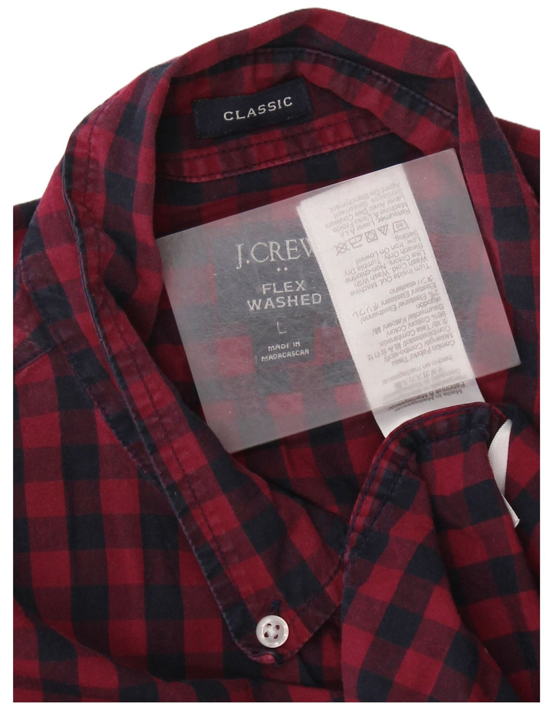 Мужская рубашка классического кроя J. CREW, большая темно-синяя хлопковая клетка в мелкую клетку