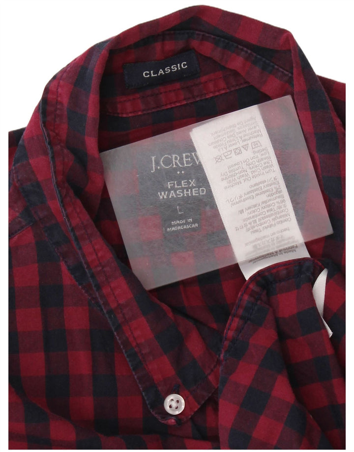 Мужская рубашка классического кроя J. CREW, большая темно-синяя хлопковая клетка в мелкую клетку