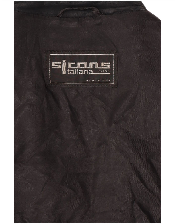 Винтажная женская укороченная замшевая куртка UK 14, средний черный цвет