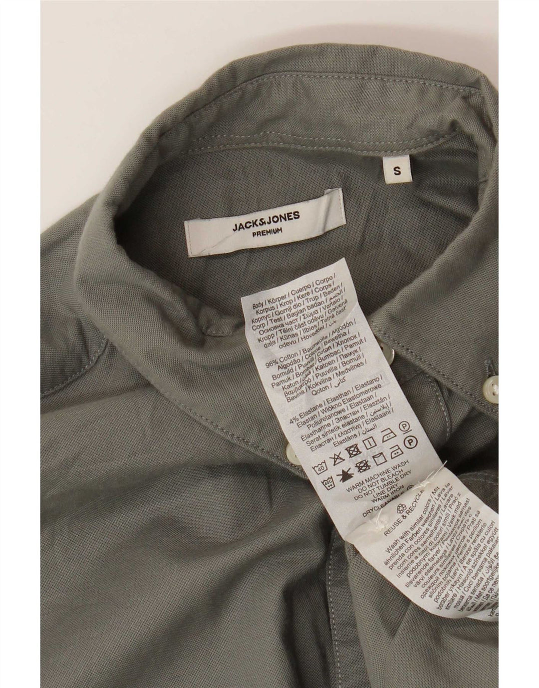 Мужская рубашка Jack & Jones, маленькая серая, хлопок