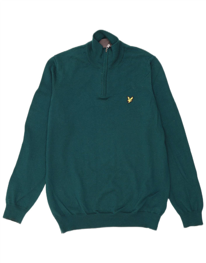 Мужской джемпер с воротником на молнии LYLE & SCOTT, средний зеленый акрил