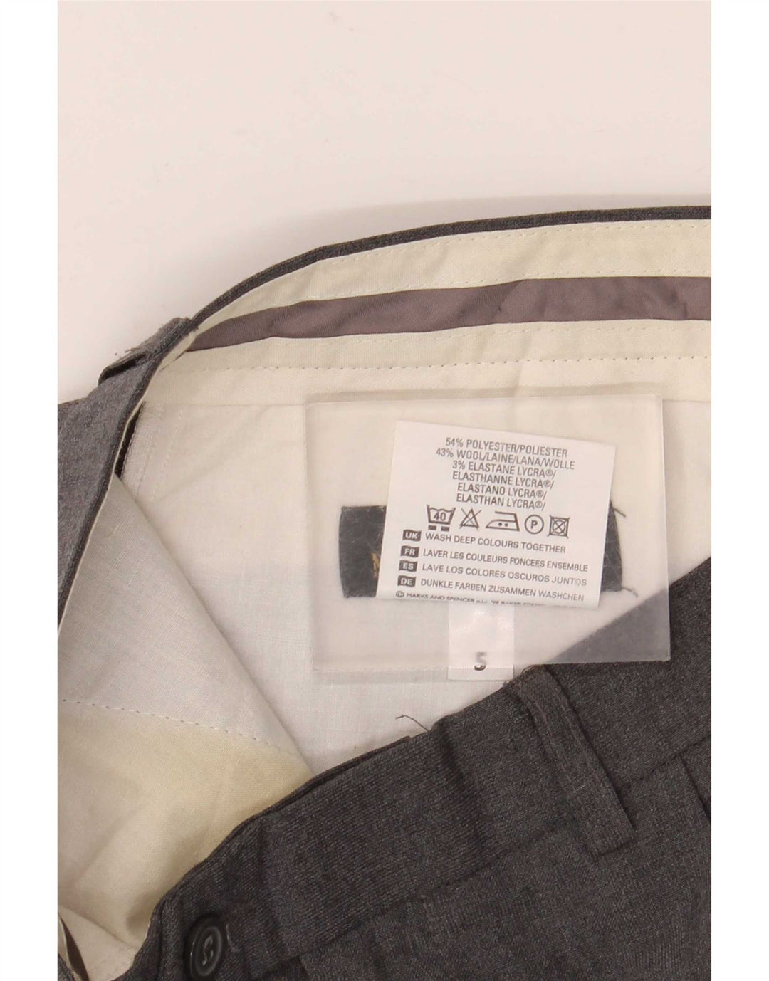 Мужские костюмные брюки Marks & Spencer W34 L31 серые из полиэстера