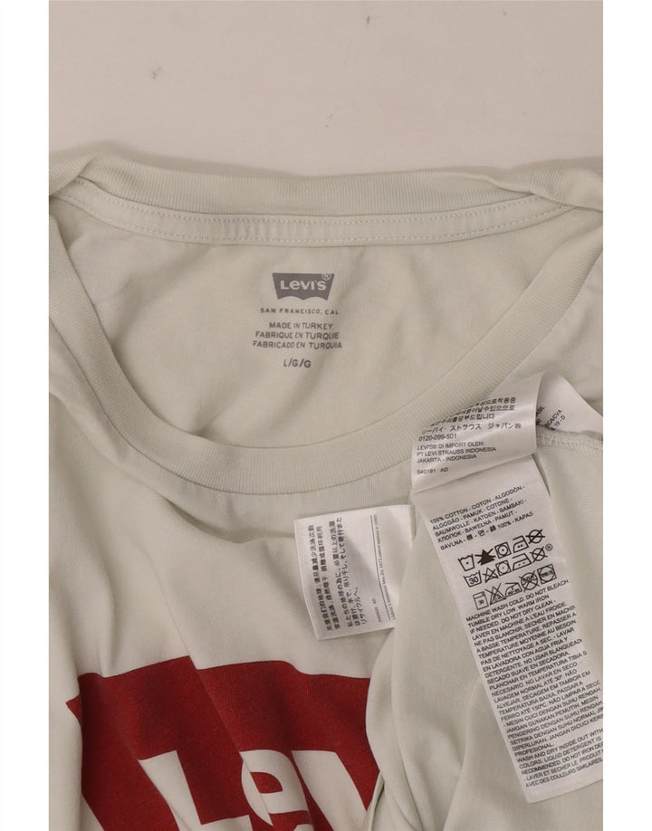 Мужская футболка с рисунком Levi's, большой белый хлопок