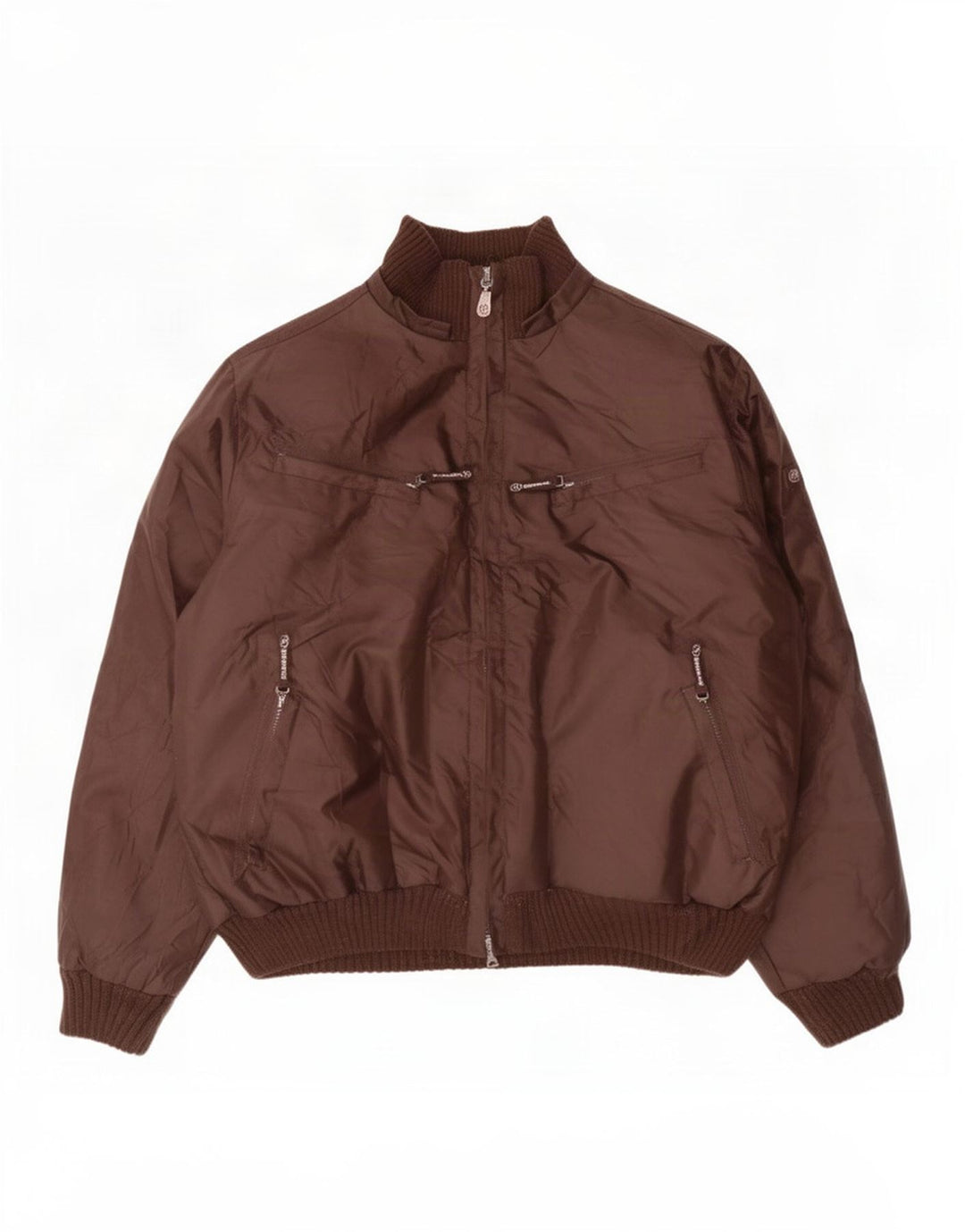 Винтажная мужская стеганая куртка UK 42 XL коричневого цвета из полиэстера