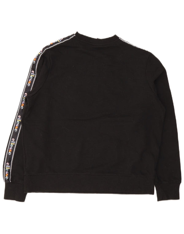 Женский джемпер оверсайз с рисунком Ellesse, размер UK 10, маленький, черный, хлопок