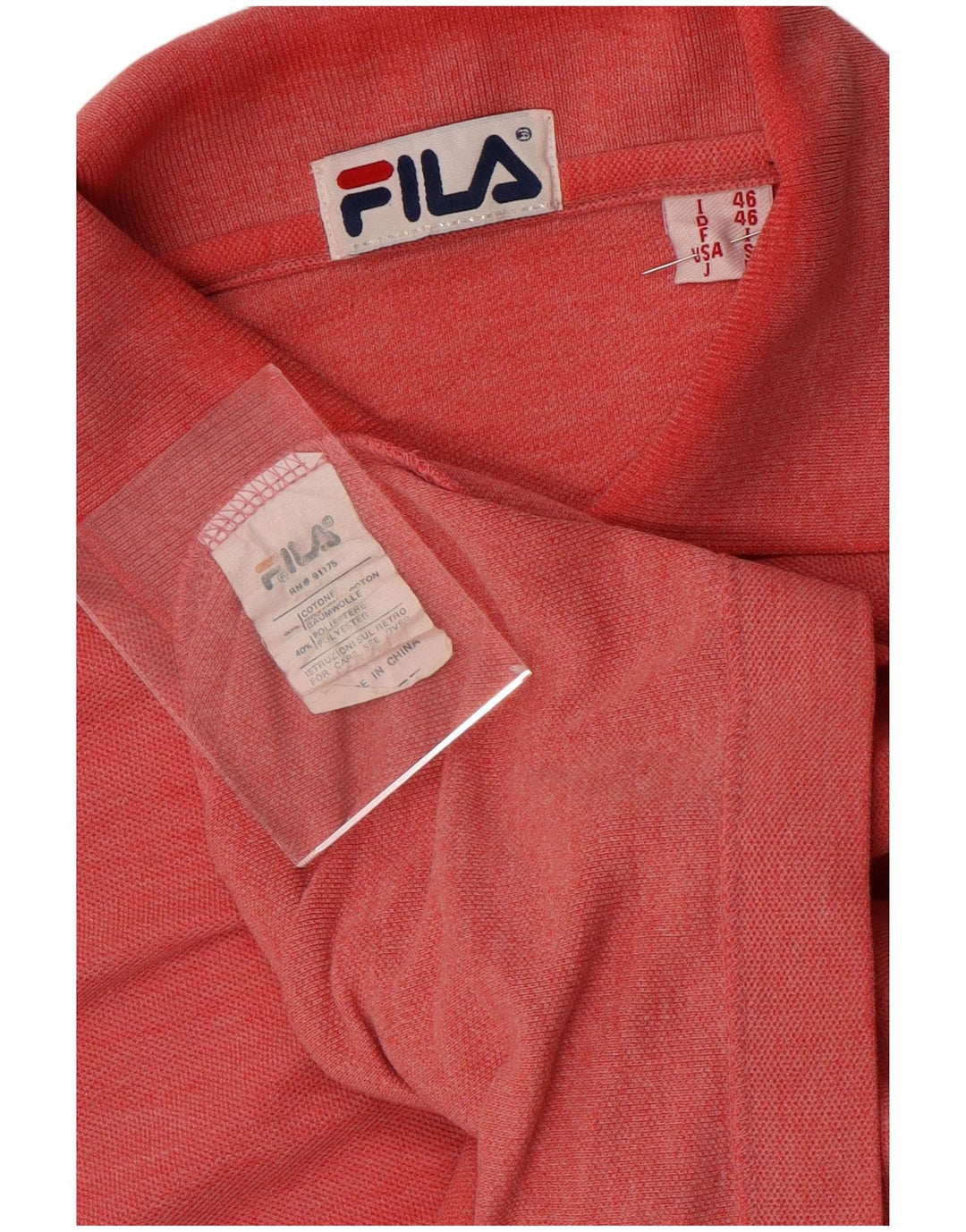 Рубашка Поло Мужская Fila IT 46 Маленькая Красная Хлопок