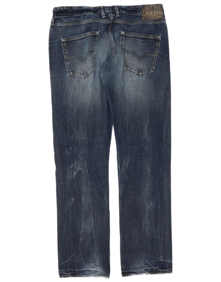 Мужские прямые джинсы Guess W34 L34 синие, хлопок