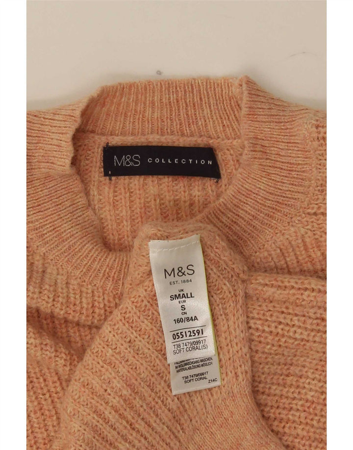 Женский свободный джемпер с круглым вырезом Marks & Spencer, Великобритания, 10, маленький розовый