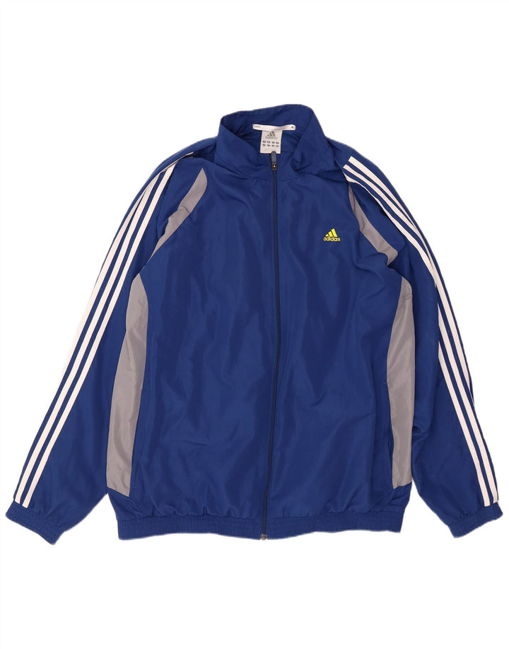 Мужская спортивная куртка ADIDAS Climalite UK 48/50 XL, синяя с цветными блоками