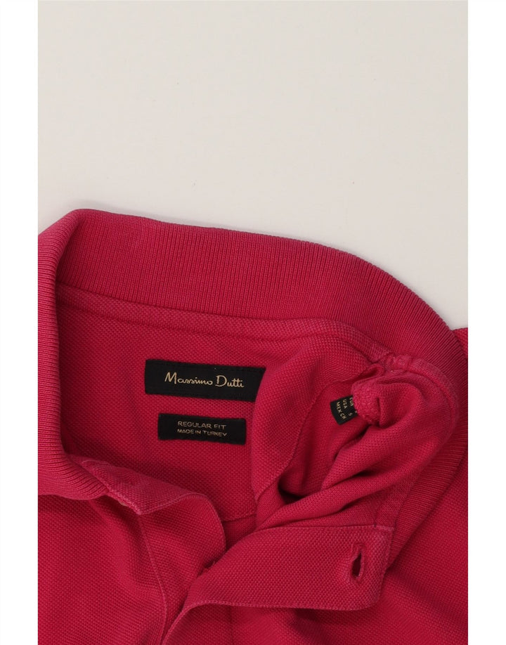 MASSIMO DUTTI Mens Regular Fit Polo Shirt Small Pink Cotton Vintage Massimo Dutti and Second-Hand Massimo Dutti from Messina Hembry 