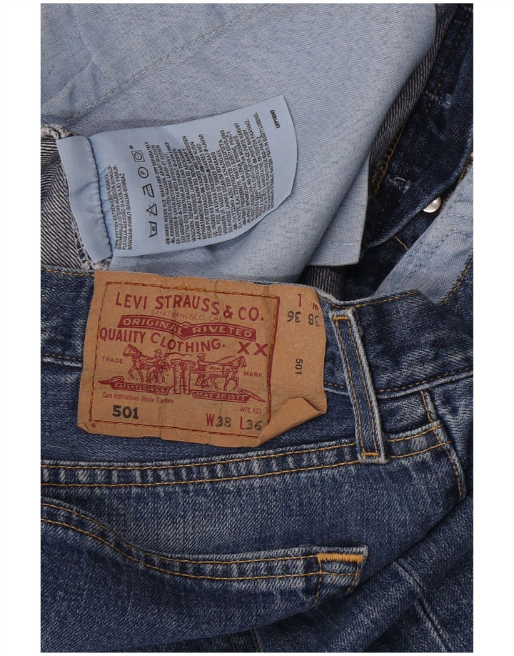 Мужские прямые джинсы Levi's 501 W38 L30 синие, хлопок