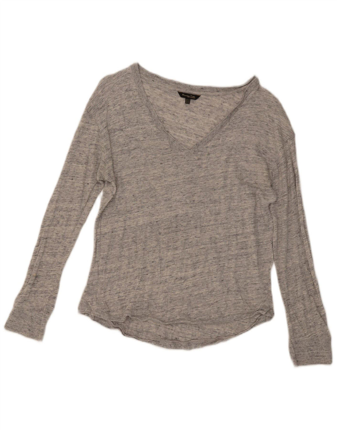 Женский топ Massimo Dutti с длинным рукавом UK 12, средний серый в крапинку