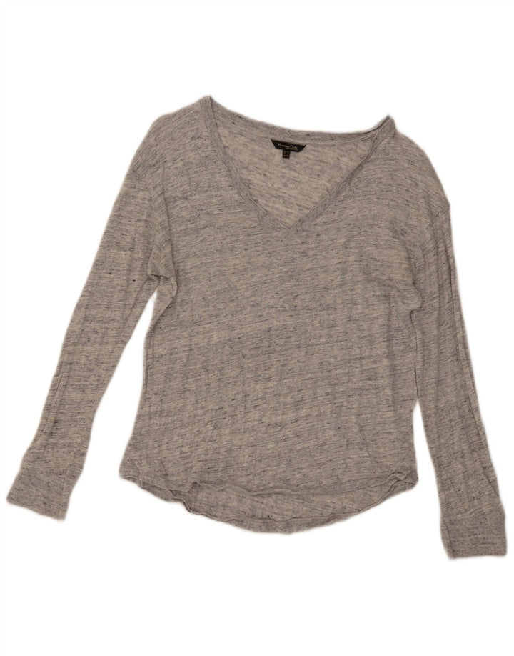 Женский топ Massimo Dutti с длинным рукавом UK 12, средний серый в крапинку