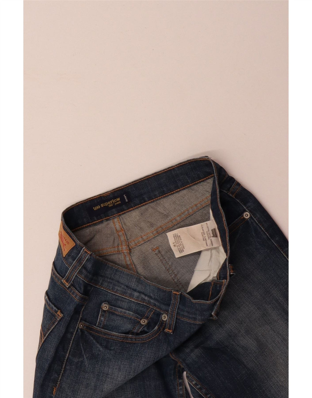 Женские джинсы LEVI'S 524 Super Low Skinny США 5, маленькие W30 L32, синий хлопок