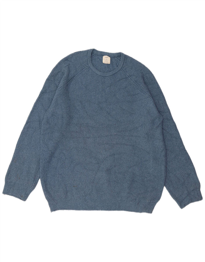 Мужской джемпер с круглым вырезом Marks & Spencer 2XL синий полиамид