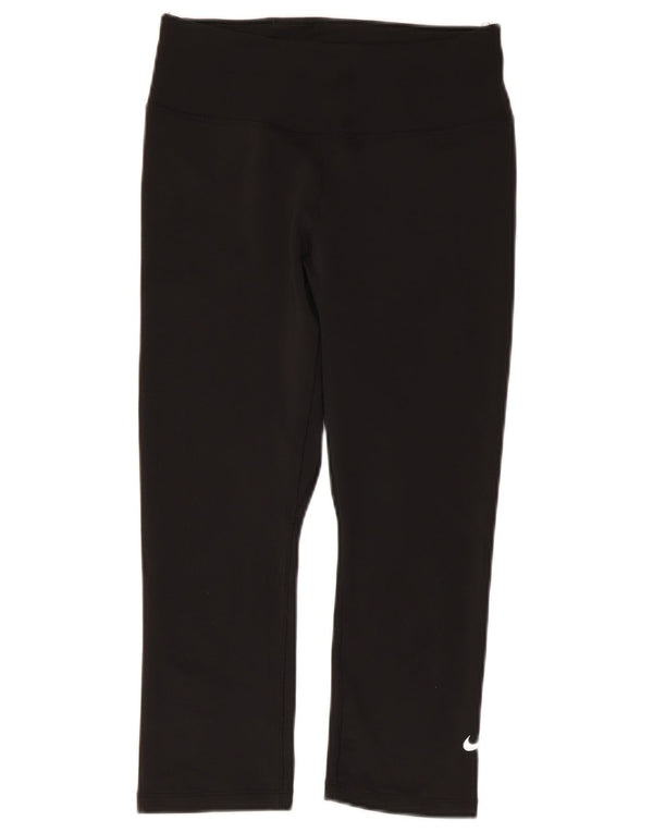 Женские леггинсы-капри Nike Dri Fit UK 10, маленькие черные из полиэстера