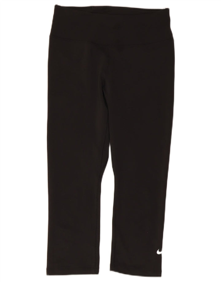Женские леггинсы-капри Nike Dri Fit UK 10, маленькие черные из полиэстера