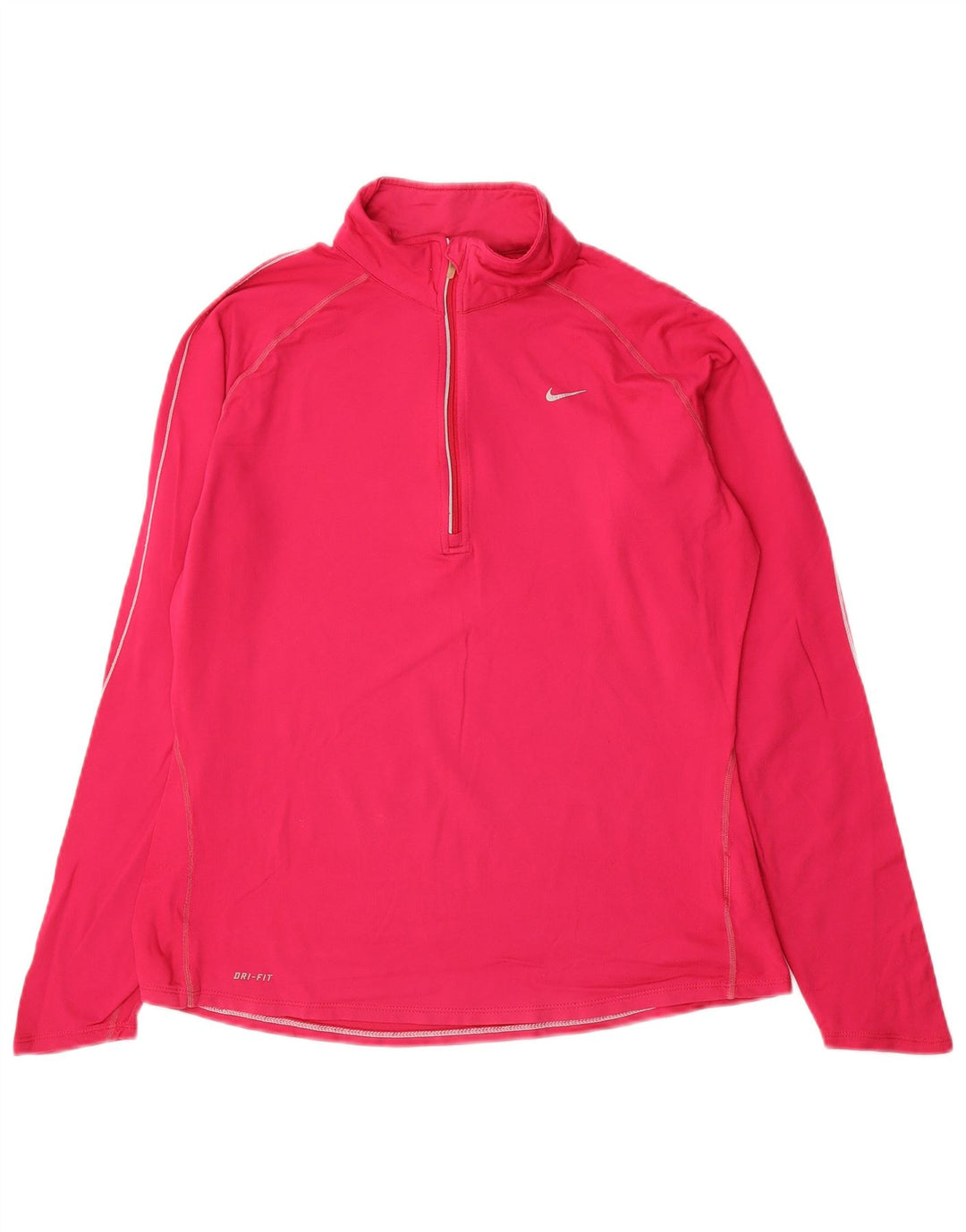 Женский спортивный костюм-пуловер с воротником на молнии Nike Dri Fit UK 16, большой розовый нейлон