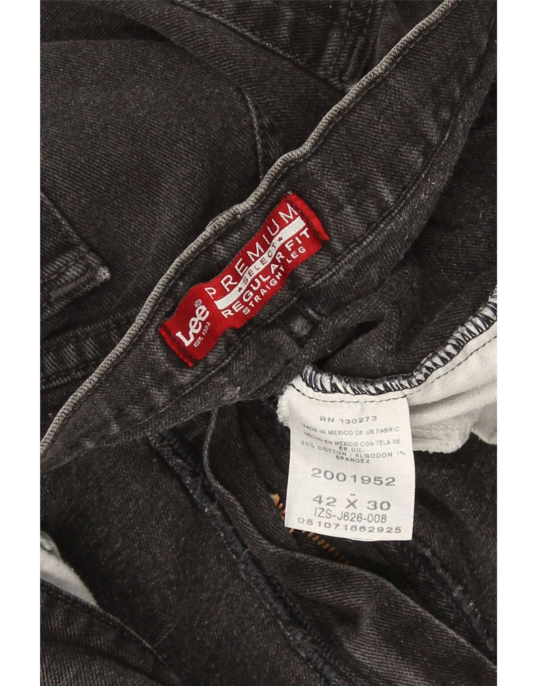 Мужские прямые джинсы Lee Regular Fit W42 L30, черный хлопок