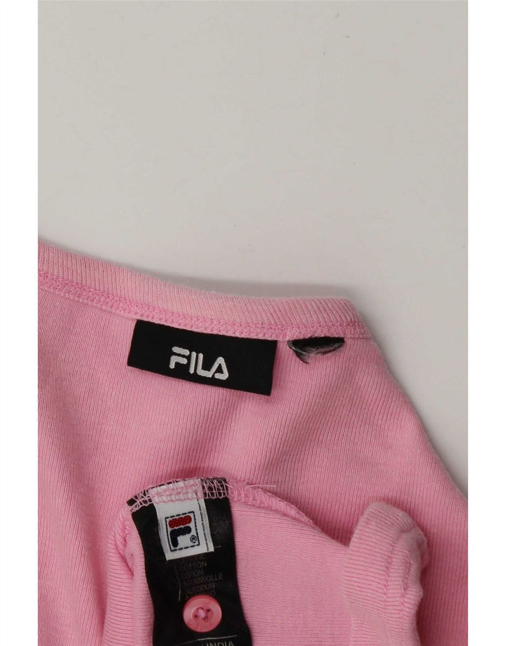 Женская футболка Fila Top UK 14, хлопок среднего розового цвета