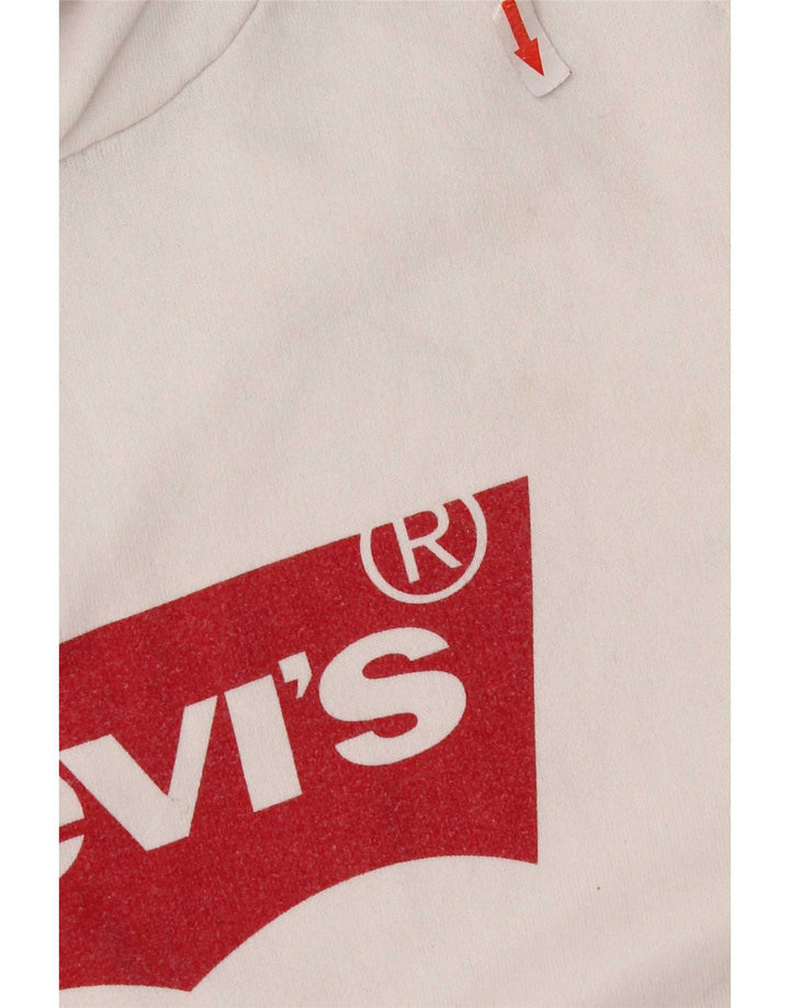Мужской джемпер с капюшоном с рисунком Levi's, большой размер, белый хлопок, хлопок