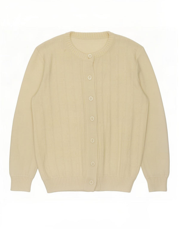 Винтажный женский кардиган-свитер UK 16, большой Off White