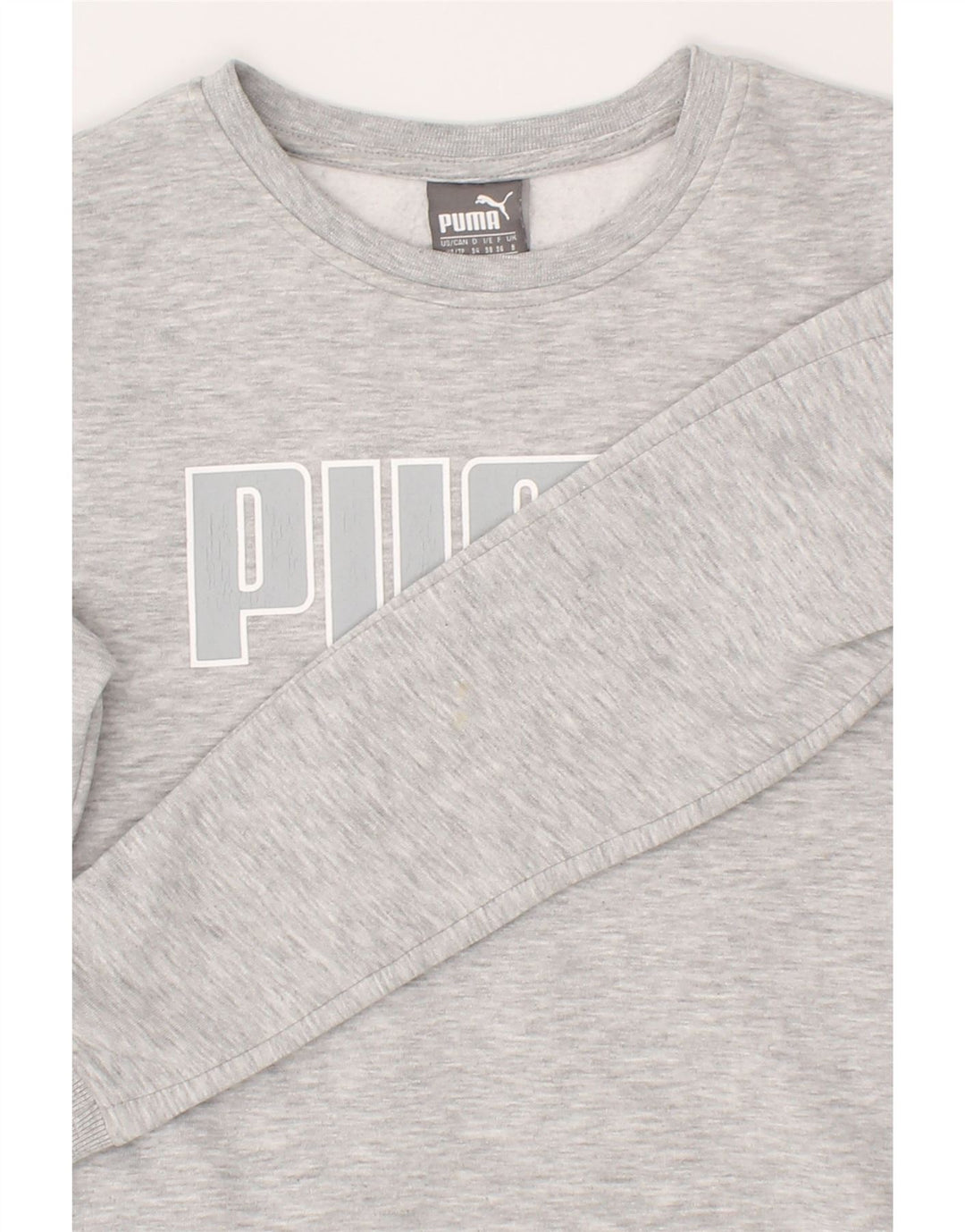 PUMA Womens Graphic Sweatshirt Jumper UK 8 Small  Grey Cotton Vintage Puma and Second-Hand Puma from Messina Hembry 