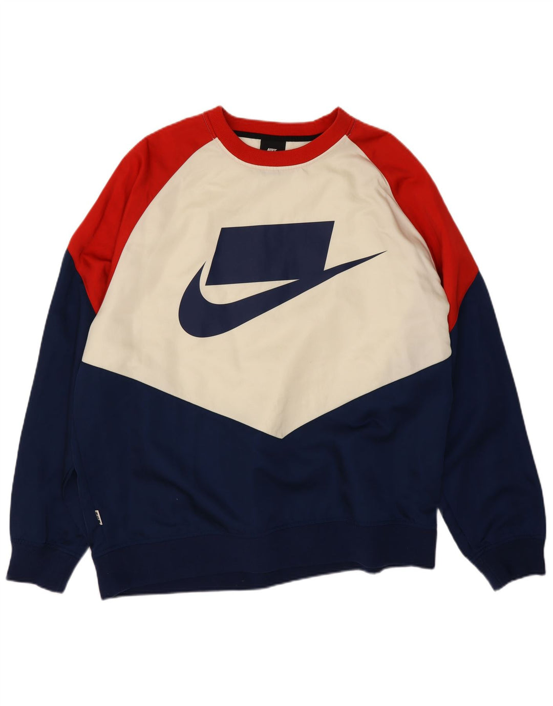 Мужской свитшот с рисунком Nike, большой нейлоновый разноцветный джемпер с цветными блоками