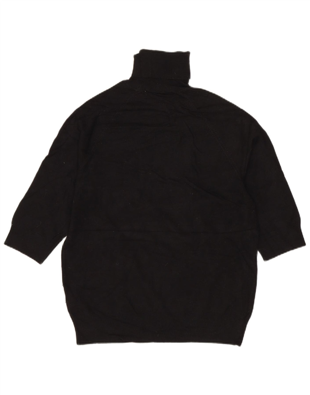 Женский джемпер с высоким воротником ZARA с рукавами 3/4, Великобритания 12, средний черный, вискоза