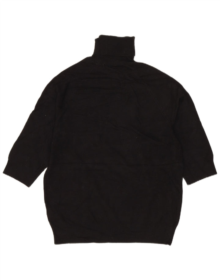 Женский джемпер с высоким воротником ZARA с рукавами 3/4, Великобритания 12, средний черный, вискоза