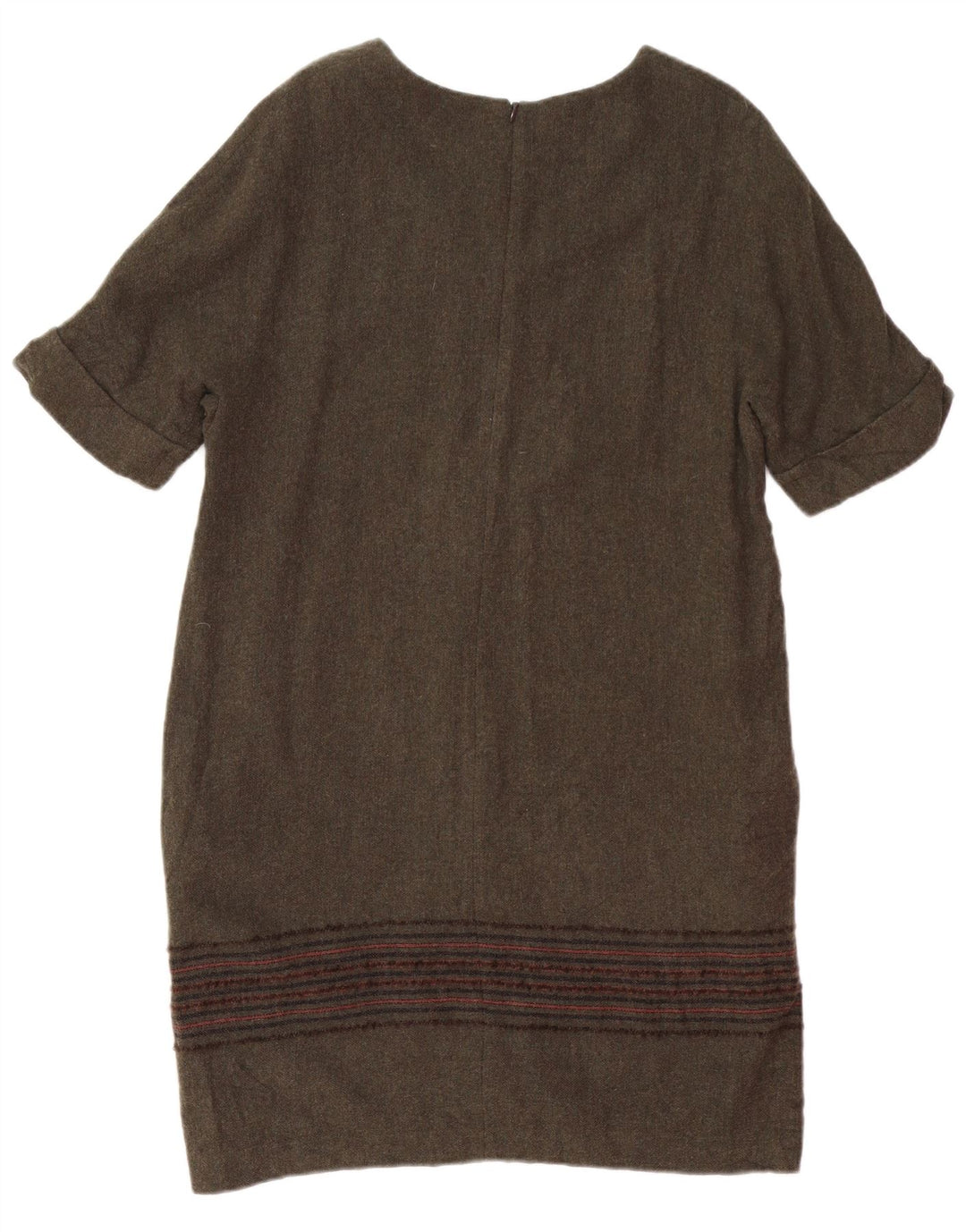 Женское платье прямого кроя MASSIMO DUTTI UK 14, большой размер, цвет хаки, полосатая шерсть