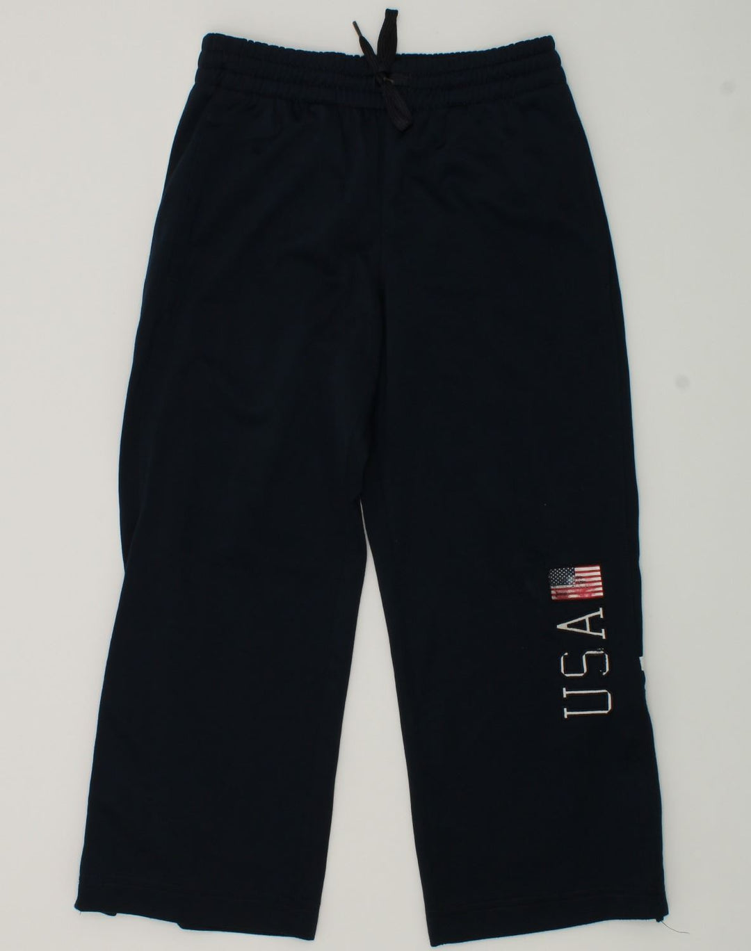 CHAMPION Boys Graphic Tracksuit Trousers 5-6 Years XS Navy Blue Polyester | Vintage Champion | Thrift | Second-Hand Champion | Used Clothing | Messina Hembry 