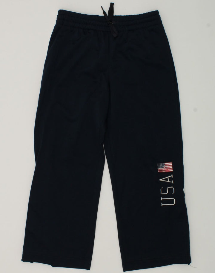 CHAMPION Boys Graphic Tracksuit Trousers 5-6 Years XS Navy Blue Polyester | Vintage Champion | Thrift | Second-Hand Champion | Used Clothing | Messina Hembry 