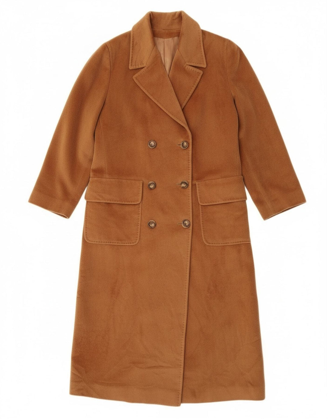 Женское двубортное пальто Piacenza UK 14, большой размер, коричневая шерсть