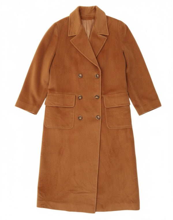 Женское двубортное пальто Piacenza UK 14, большой размер, коричневая шерсть