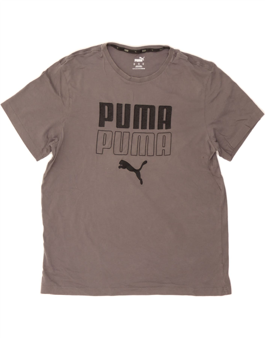 PUMA Mens Graphic T-Shirt Top XL Grey Cotton Vintage Puma and Second-Hand Puma from Messina Hembry 