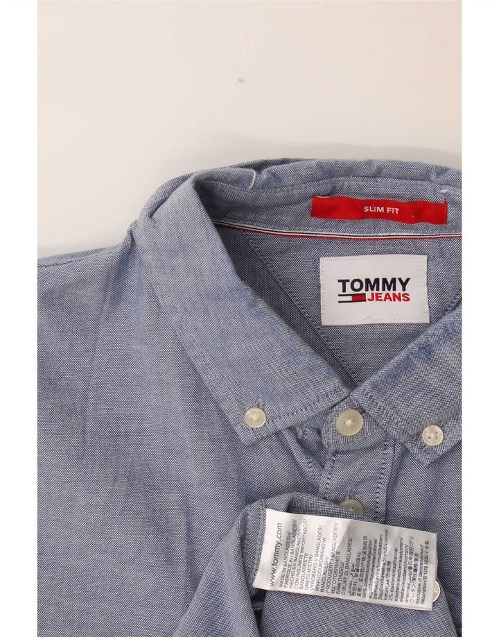 Мужская рубашка узкого кроя Tommy Hilfiger, большой синий хлопок