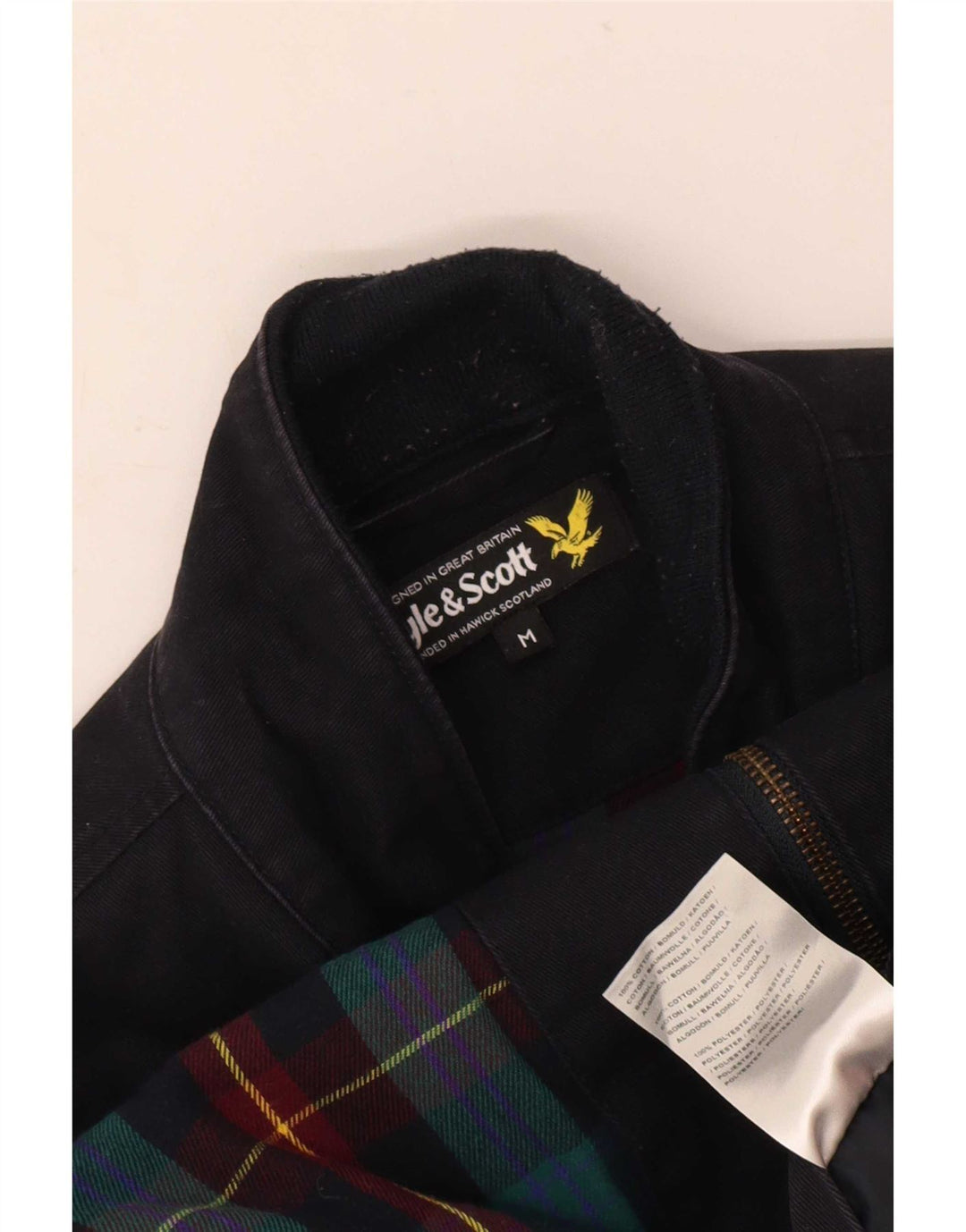 Мужская куртка-бомбер Lyle & Scott UK 38, средний темно-синий хлопок