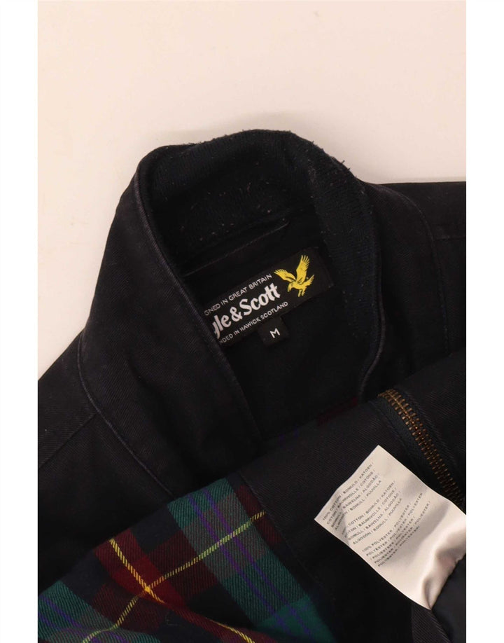 Мужская куртка-бомбер Lyle & Scott UK 38, средний темно-синий хлопок