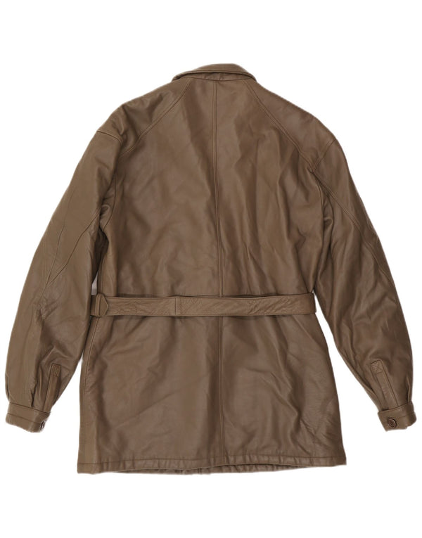 VINTAGE Мужская кожаная куртка IT 48 Medium Brown Leather